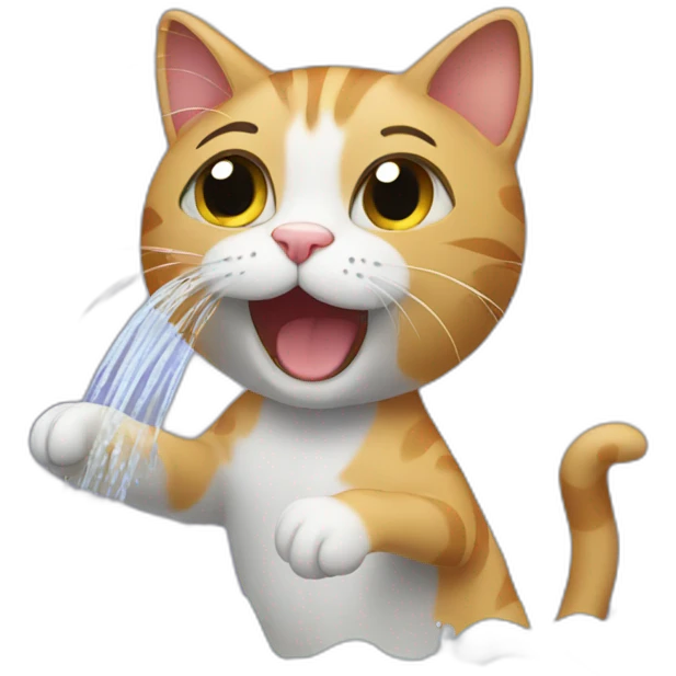 cat taking a shower emoji