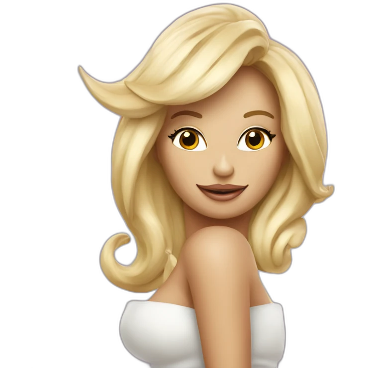 Licorne qui discute avec Paméla Anderson emoji