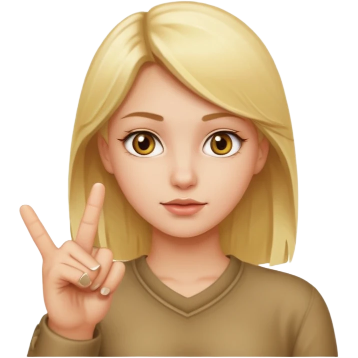 Blonde girl with hazel eyes giving middle finger emoji