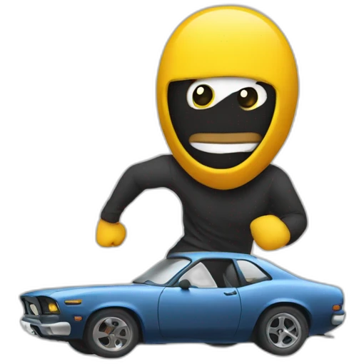 theif running car  emoji
