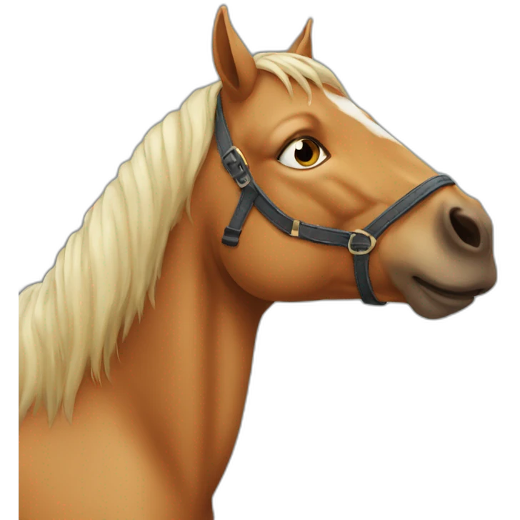 Horse kissing cat emoji