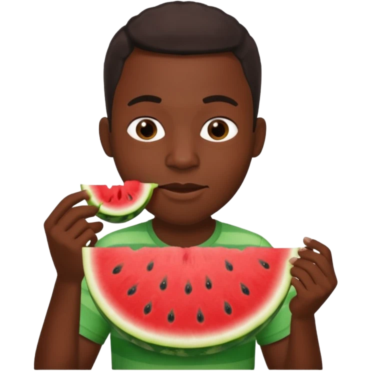 Black man eating watermelon  emoji