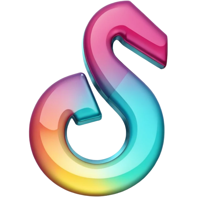 tiktok logo thats glowing transparent background but make it shiny glow emoji
