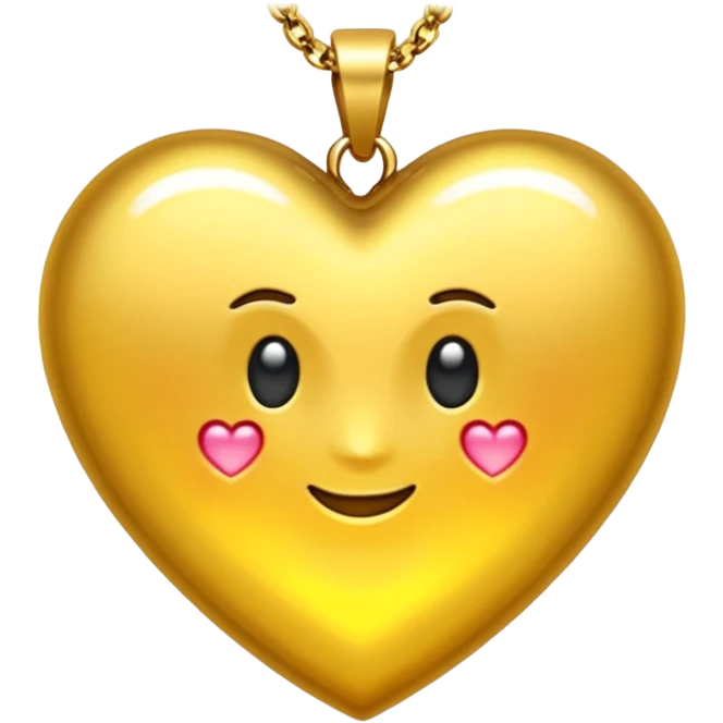Bijoux Coeur doré rayon lumineux emoji