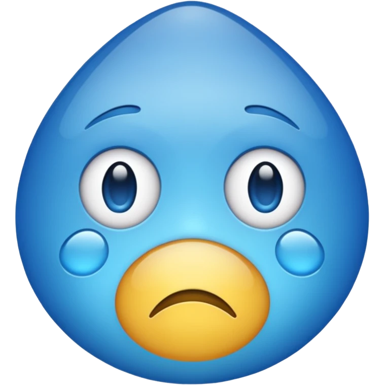 A realistic sad emoji that is color blue emoji