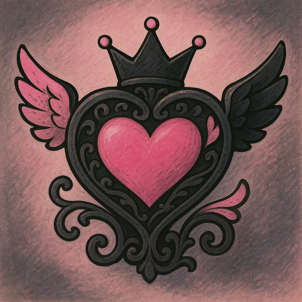 BLACKPINK-inspired object, black and pink colors, whimsical and detailed animation-inspired look, Ghibli style emoji