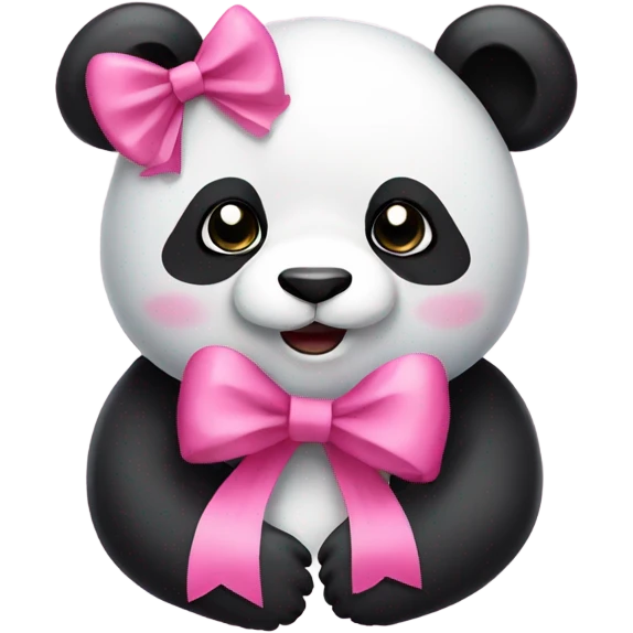 Panda and pink bow emoji