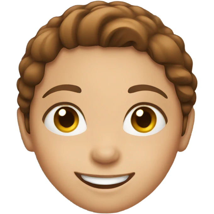 smiling girl with brown hair emoji