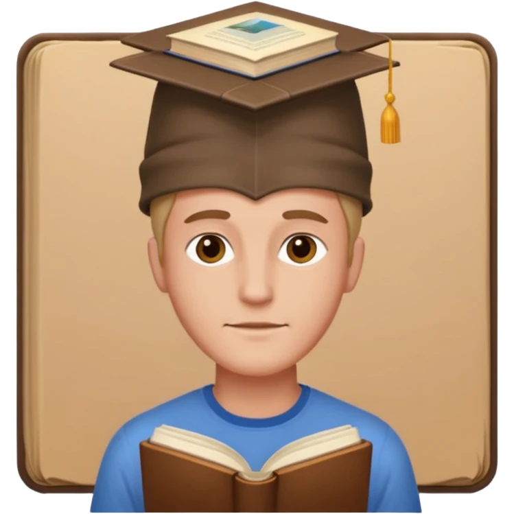 a man with very books in your head emoji