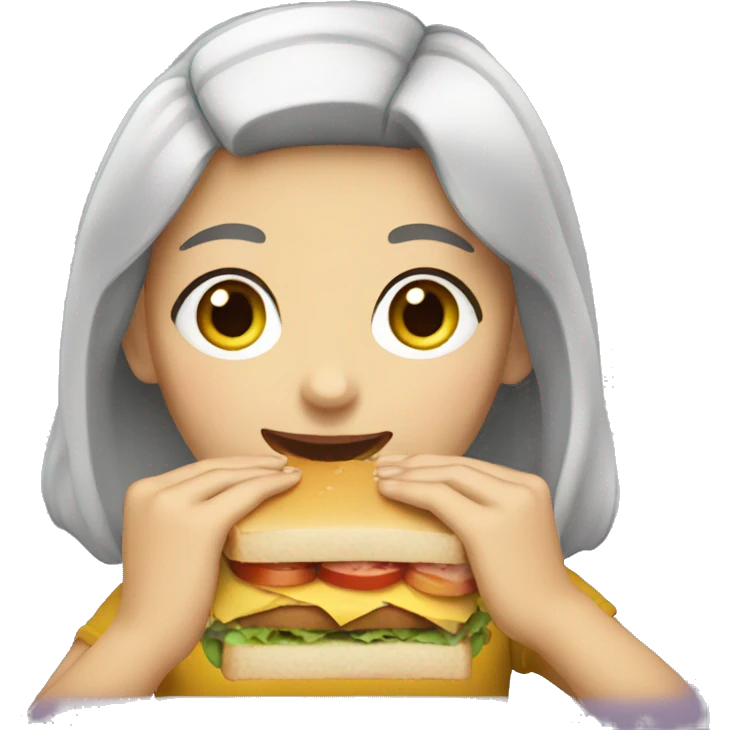 A girl eating a sandwich  emoji