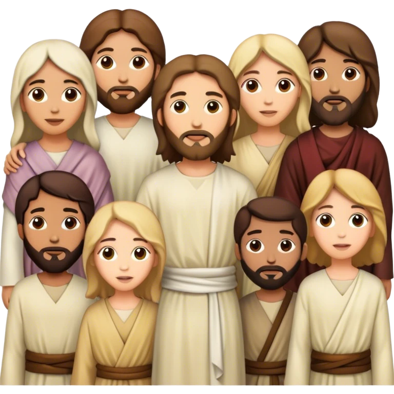 Jesus and disciples with women emoji