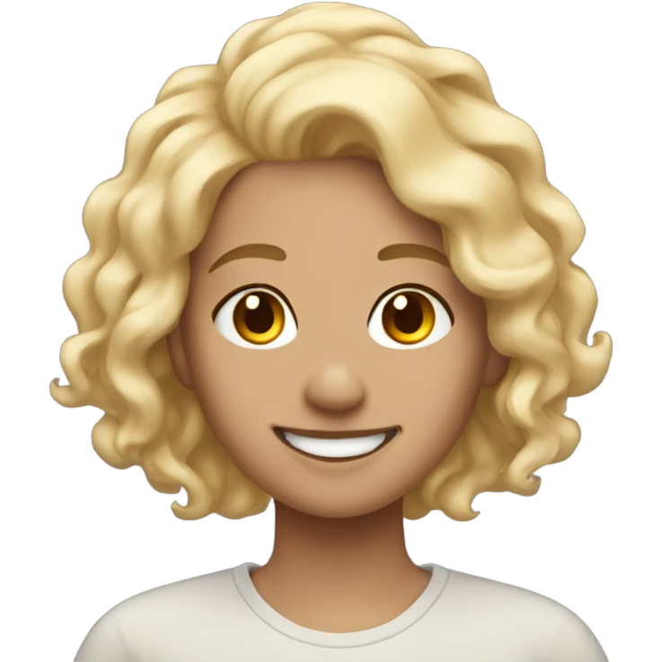 smiling trans girl with windy blonde hair emoji