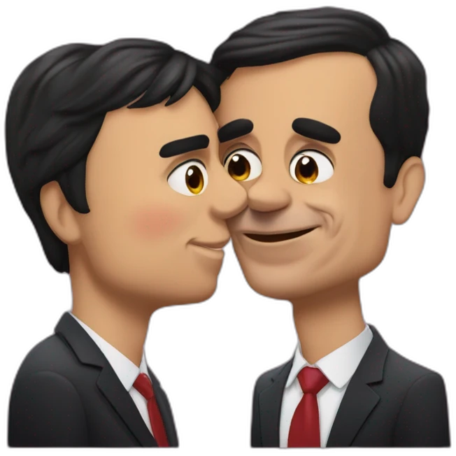 Pedro Sánchez kiss Puigdemont emoji