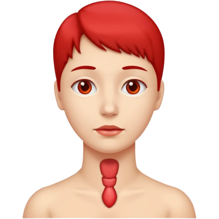 neck with red thiroid emoji