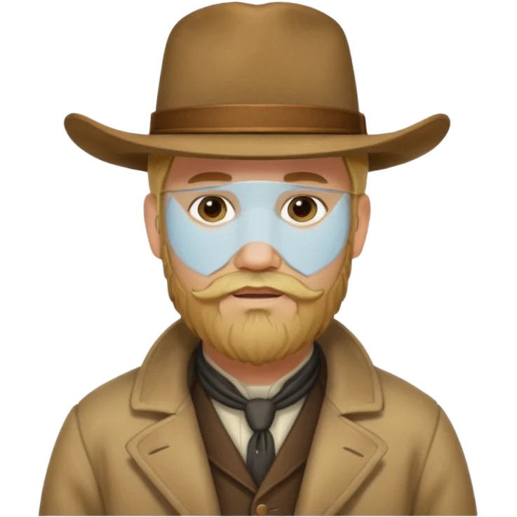 A blonde western man from America 1899 wild west with a hat and beard emoji