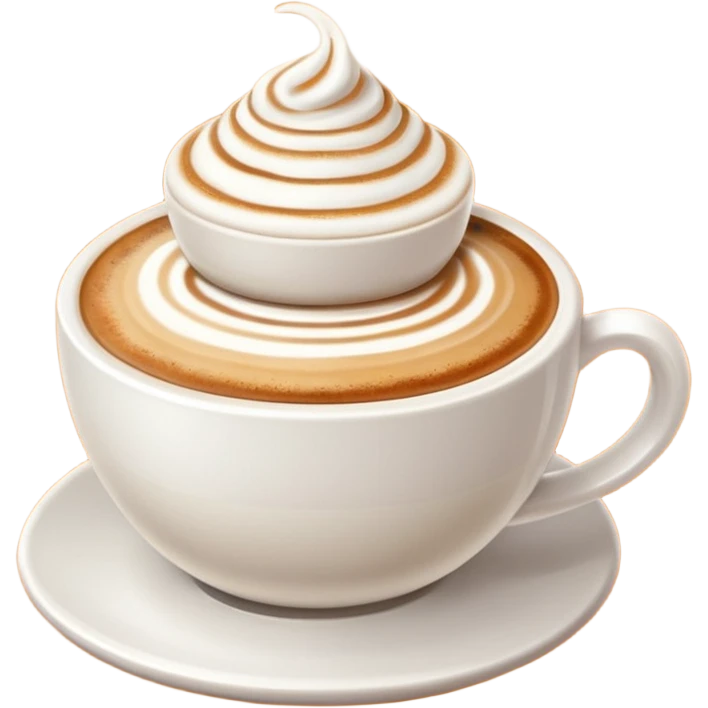 Cappuccino in big white cup without a face on it emoji