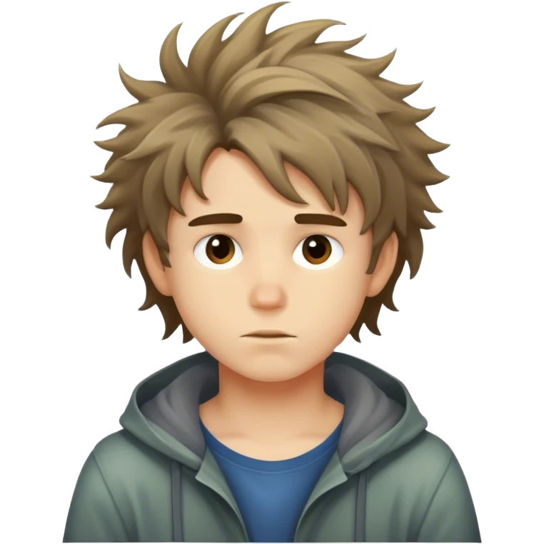 Boy with messy hair emoji