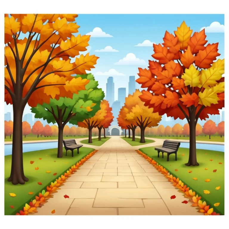 park in autumn emoji