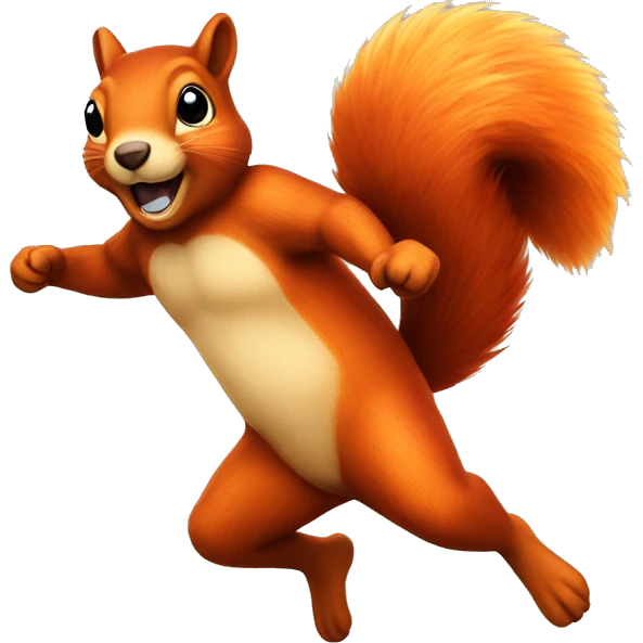 jumping orange burnt squirrel emoji