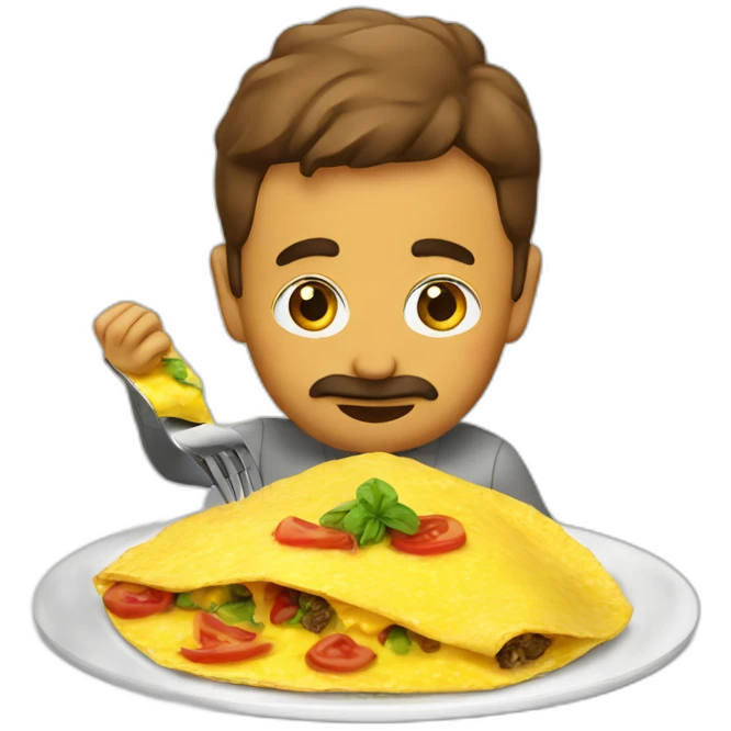 nacho eating an omelette emoji
