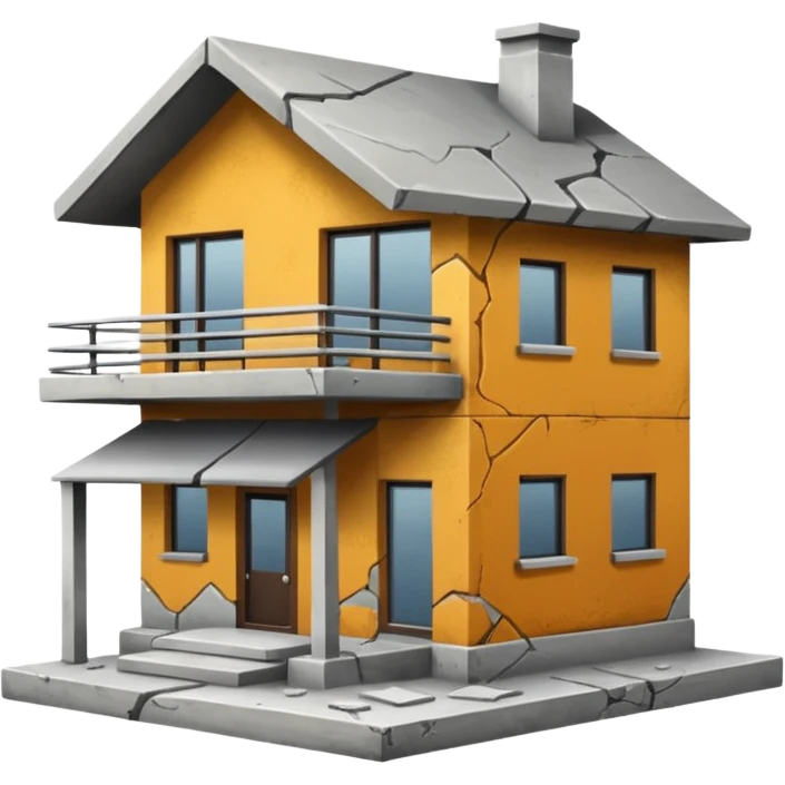 House modern with problem emoji