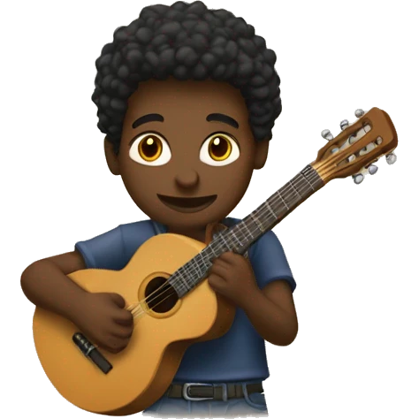 Jovem negra tocando cavaquinho emoji