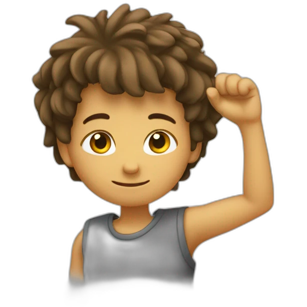 Un garçon qui fait un dab emoji