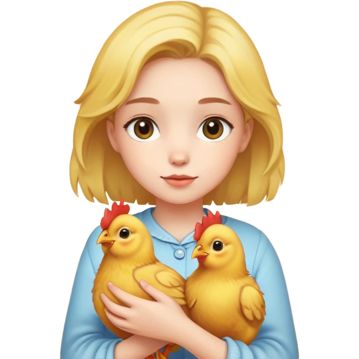 A girl cute chicken  emoji