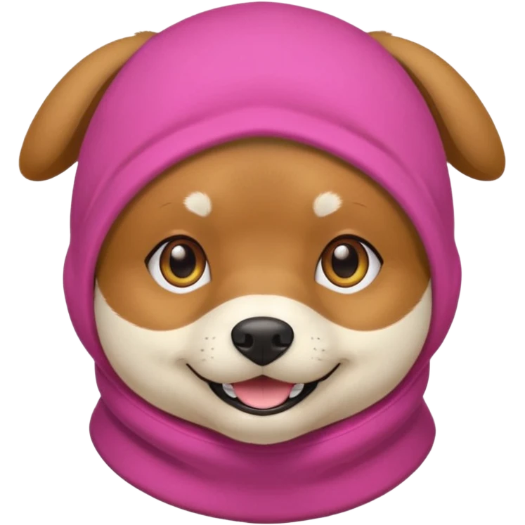 Dog in Pink balaklava emoji