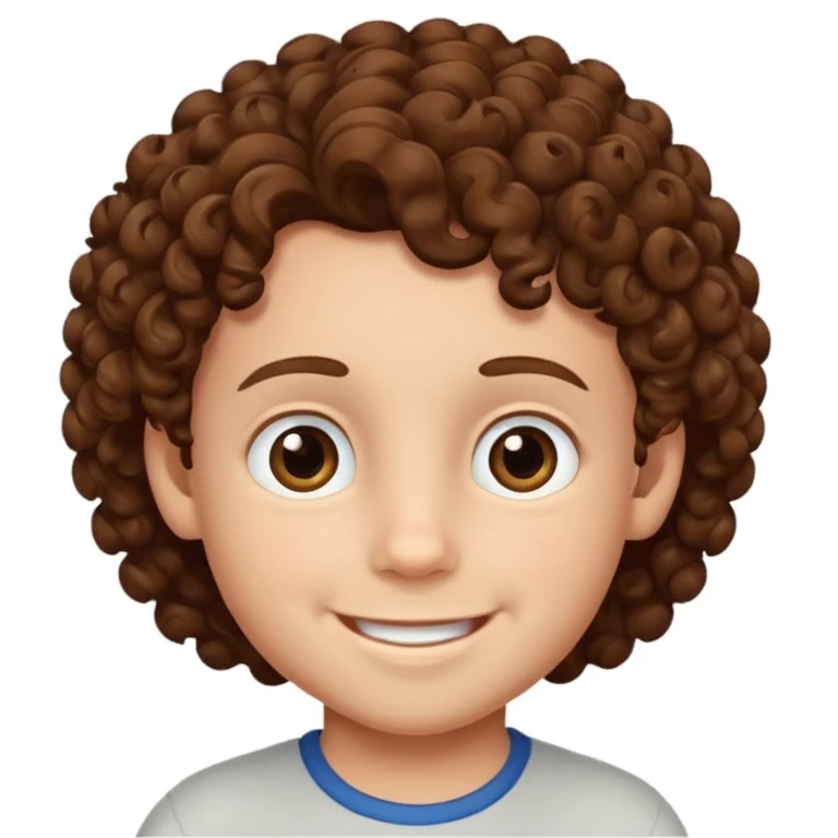 Child boy curly hair emoji