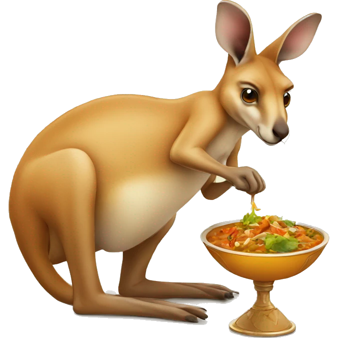 kangaroo eating indian food emoji