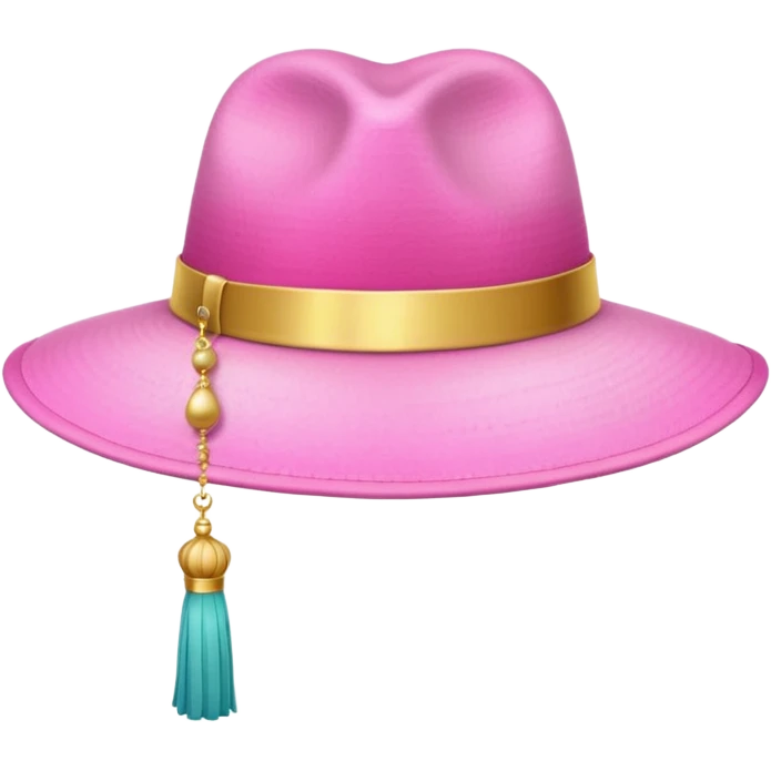 Pink light  gradation hat with gold tassel emoji