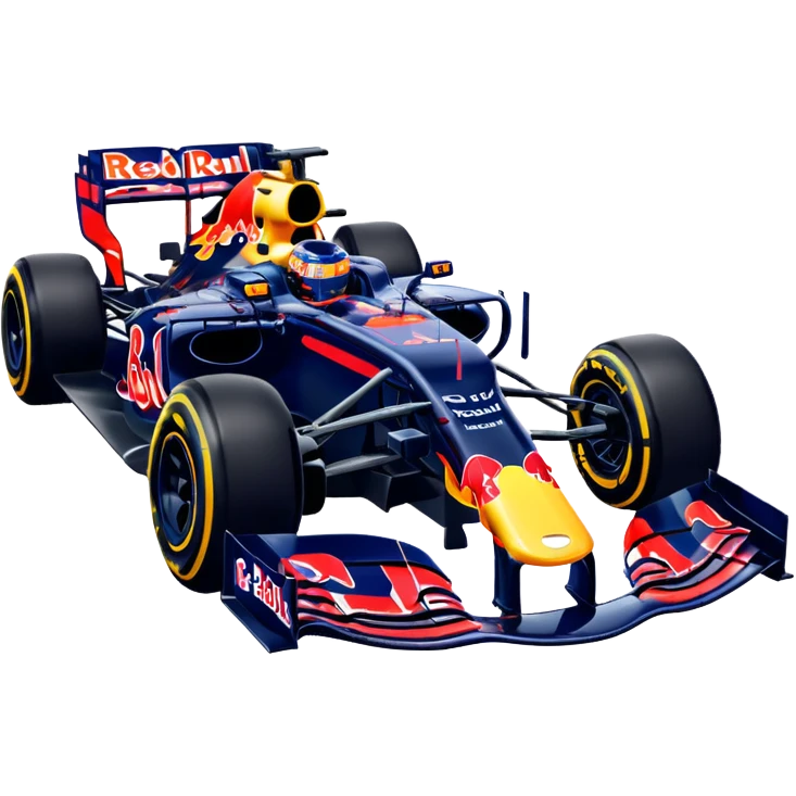 Make a Redbull f1 car with max Verstappen driving it emoji emoji