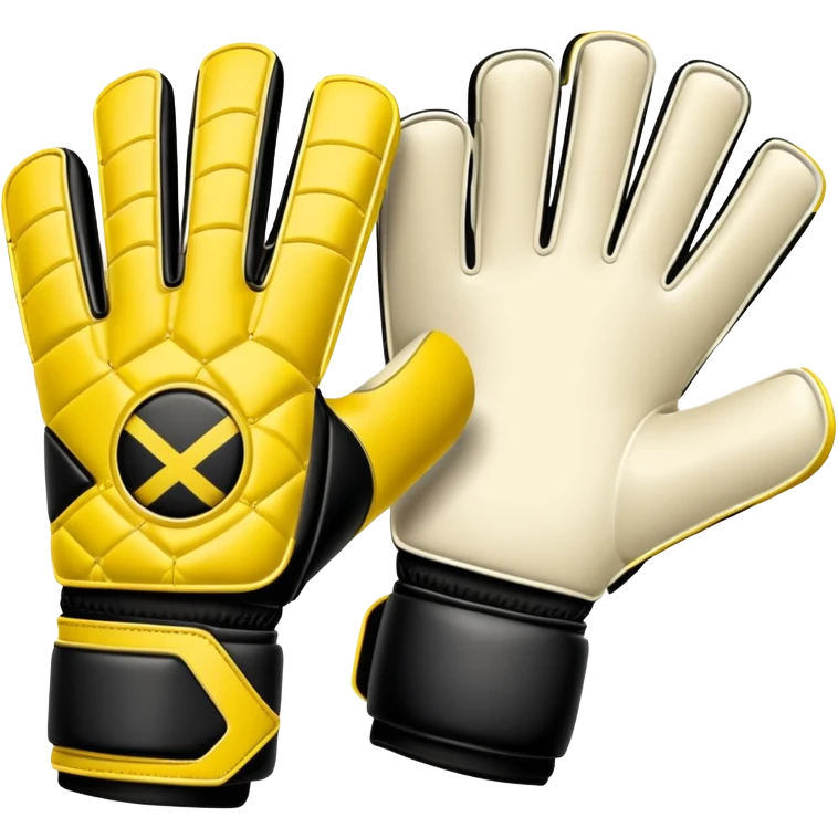 Soccer goalkeeper glove with padding and finger protection emoji