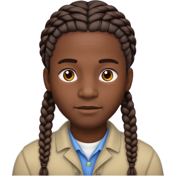 Hazme un emoji de un hombre negro con trenzas emoji