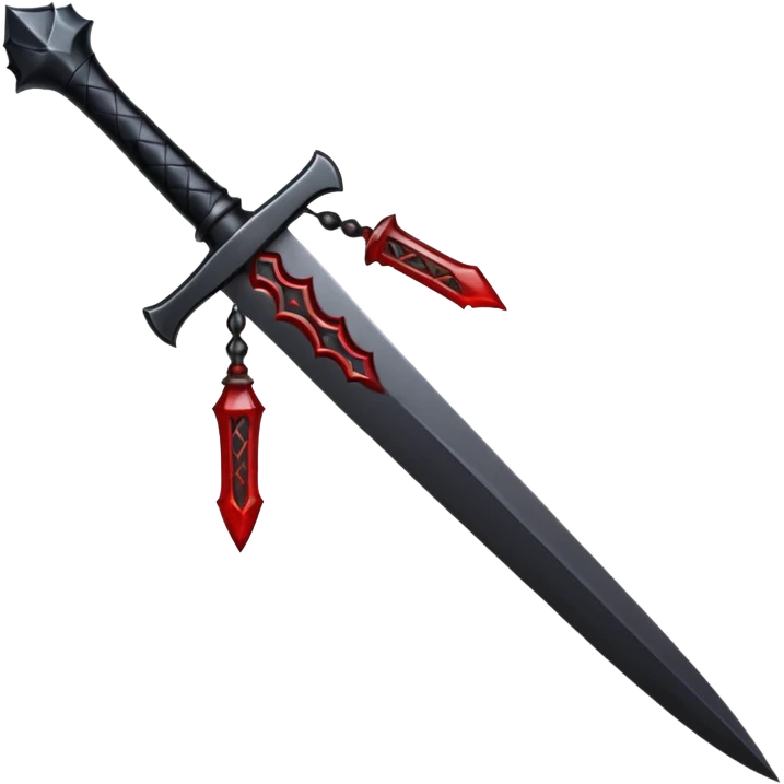 iOS emoji, dark fantasy dagger, obsidian blade, runes, blood drop, clean render, minimalism emoji
