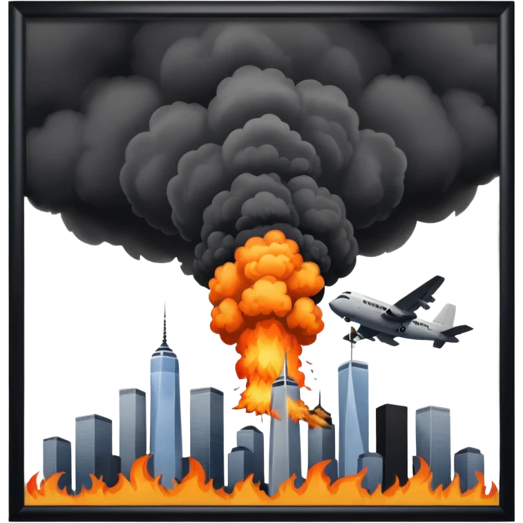 Osama bin laden crashing a plane towards the twin towers emoji