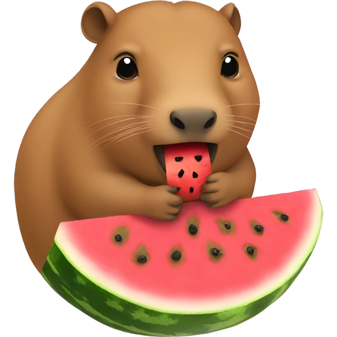 Capybara eats watermelon  emoji