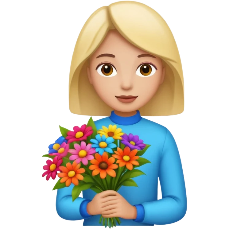 one hand held boquet emoji