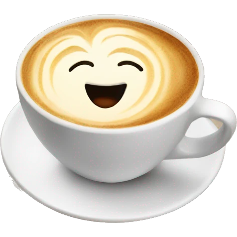 Caffee latte with journal emoji