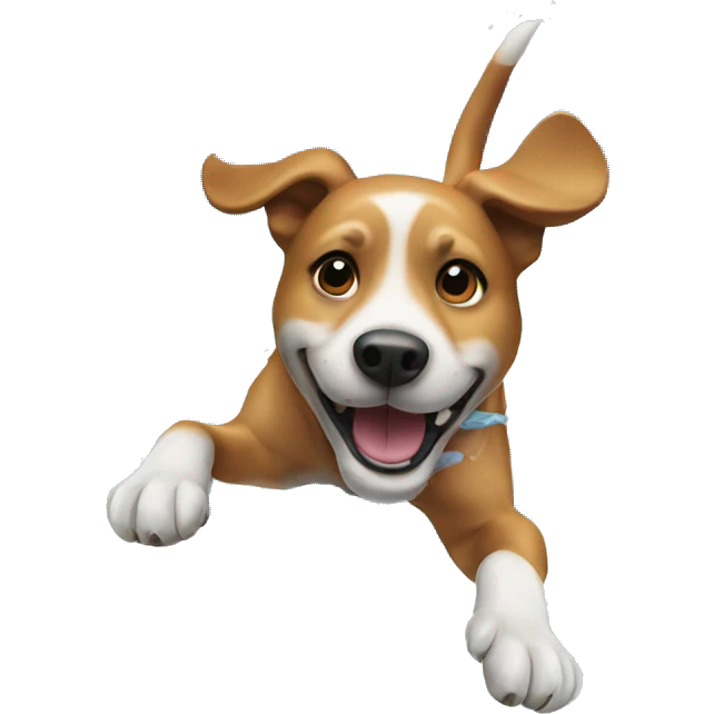 Dog jumping in pool emoji
