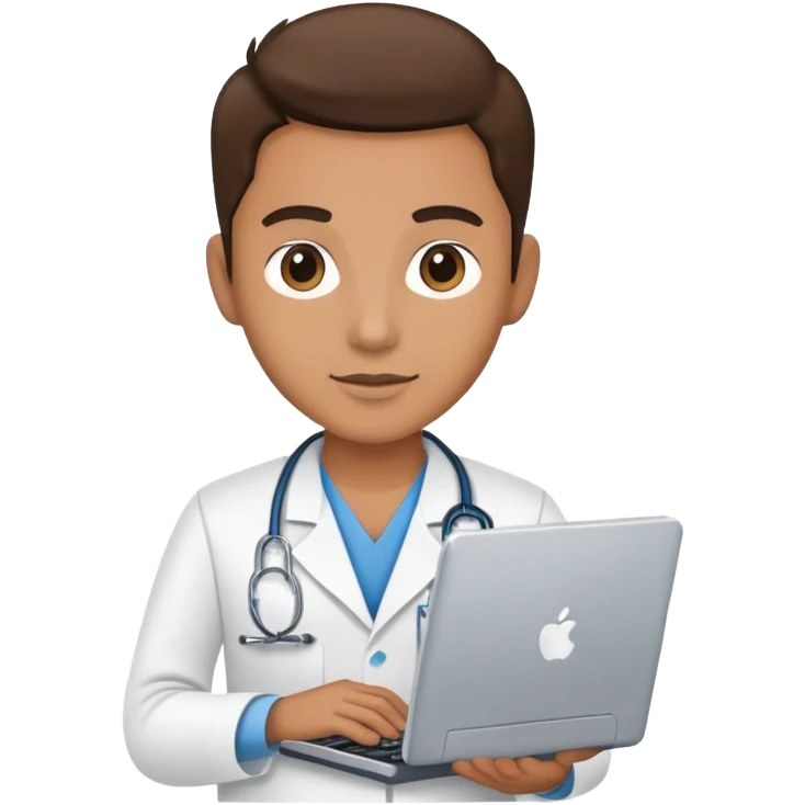 Hospital IT technician with computer emoji
