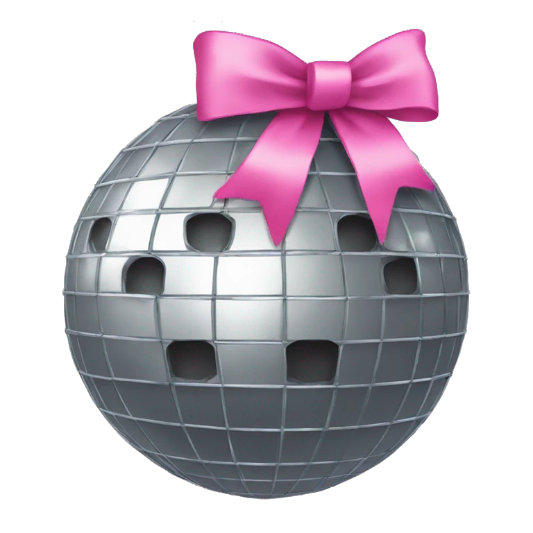 Disco ball with pink bow  emoji