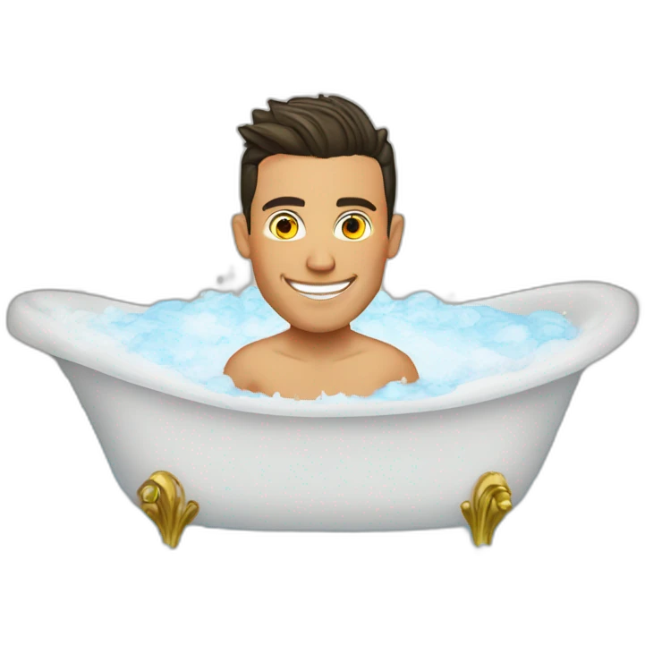 Cristiano Ronaldo on a bath emoji