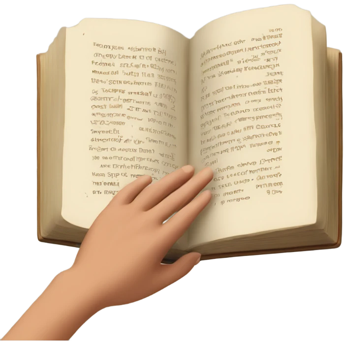 open book over hands emoji