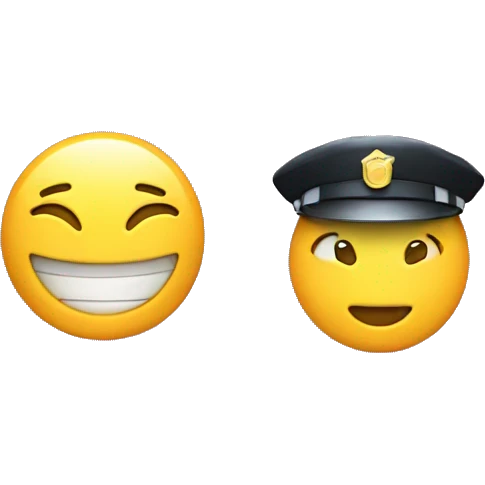 an emoji that is split down the middle. left side shows a smiling face with $ sign as its eyes. The right side shows the policeman emoji emoji