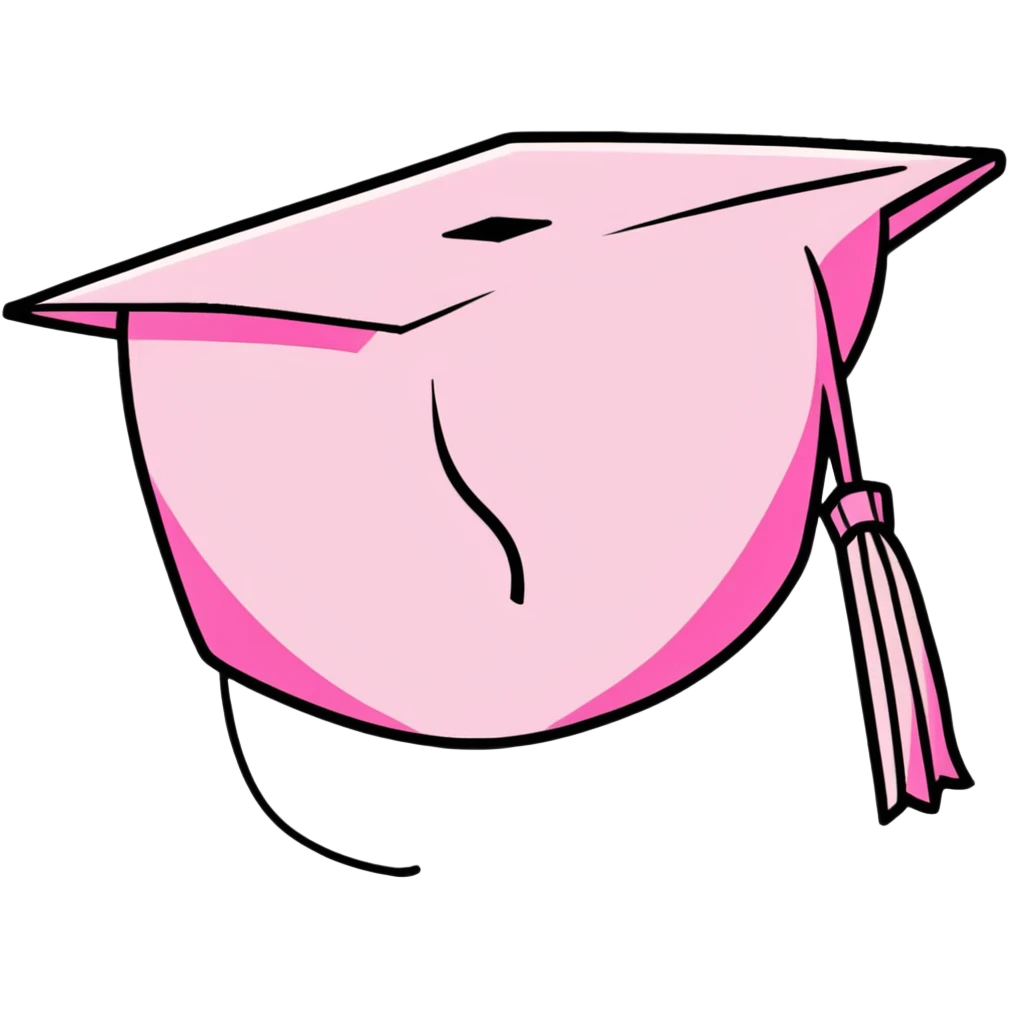 Pink aesthetic graduation cap emoji