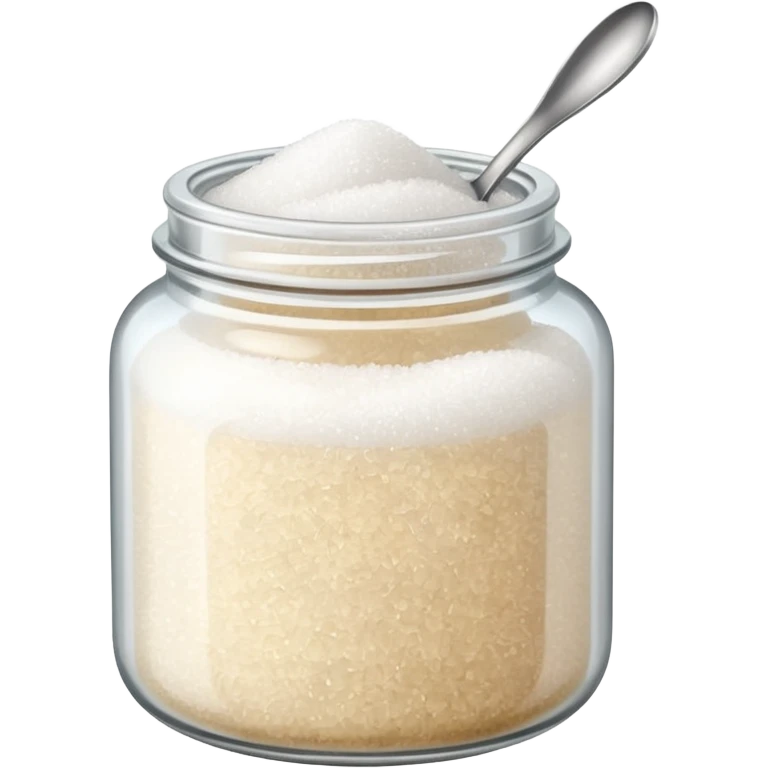 Jar of white sugar with spoon emoji