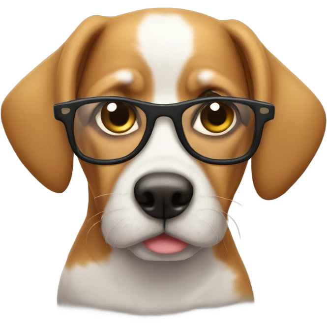 Perro con lentes emoji