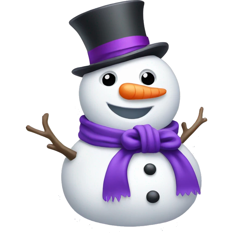 Snowman with purple bow emoji